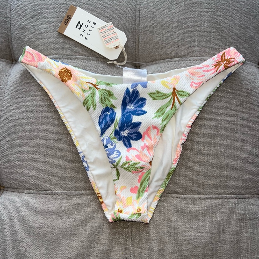 Billabong Blue and Pink High-Cut Bikini